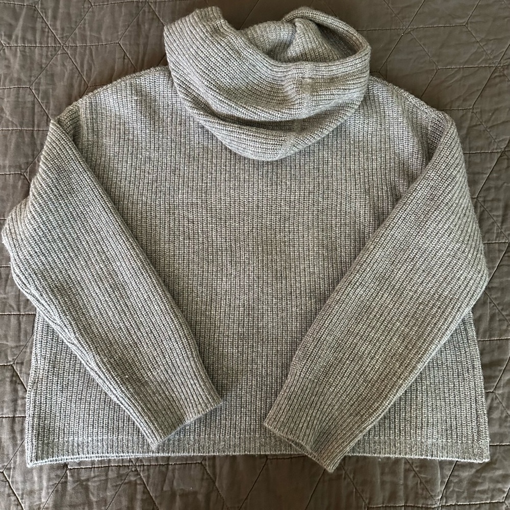 Quince Mongolian Cashmere Fisherman Pullover Hoodie - Picture 3 of 4